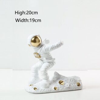 Creatieve Hars Ruimtevaarder Beeldje Wijn Houder Thuis Bar Decoratie Wijn Kast Astronaut Wijn Ondersteuning Wijn Fles Opbergrek goud