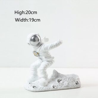 Creatieve Hars Ruimtevaarder Beeldje Wijn Houder Thuis Bar Decoratie Wijn Kast Astronaut Wijn Ondersteuning Wijn Fles Opbergrek zilver