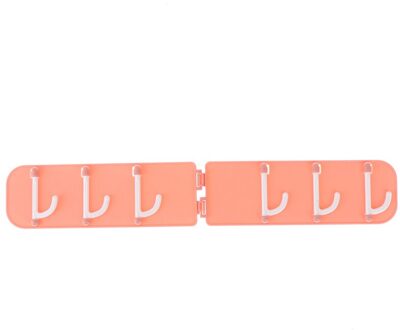 Creatieve Hoek 6 Haken Thuis Draagbare Naadloze Plakken Muur Haak Keuken Vouwen Lijm Badkamer Haak Opknoping Rack Kledingstuk roze