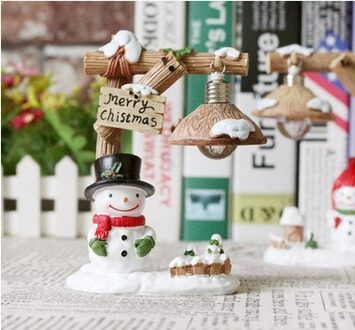 Creatieve Home Decoratie Kerst Sneeuwpop Nachtlampje Hars Kerstversiering Desktop Decoratieve Licht
