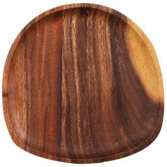 Creatieve Hout Onregelmatige Ovale Diner Plaat Lichtgewicht Eenvoudige Reiniging Massief Houten Pan Voor Gerechten Snack Dessert Onbreekbaar