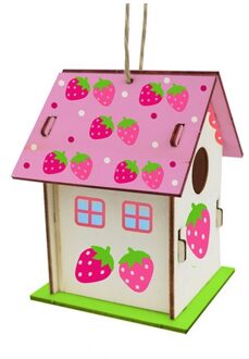 Creatieve Houten Home Decoratie Diy Handgeschilderde Ambachten Graffiti Vogel Huis Set 30Ml Vogel Huis Diy Huis Tuin Huisdier leverancier