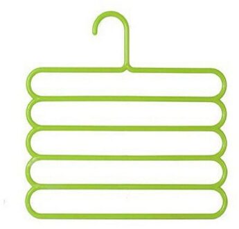 Creatieve Huishoudelijke Multi-layer Collection Broek Hanger Kleding Tie Sjaals Handdoek Multi-purpose Praktische 5 Lagen Broek Hanger groen