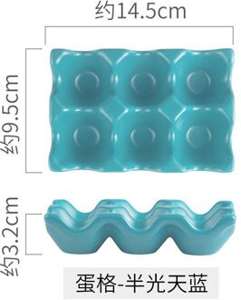 Creatieve Japanse Stijl Huishoudelijke Opbergdoos Ei Rooster Keramische Nordic Keuken Ei Rack Ei Lade Kan Worden Gestoomd Ei Blauw