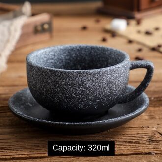 Creatieve Japanse Stijl Keramische Latte Cup Reliëf Koffie Kop En Schotel Set Afternoon Tea Koffie Drinkware Luxe LB530 color4