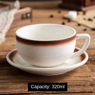 Creatieve Japanse Stijl Keramische Latte Cup Reliëf Koffie Kop En Schotel Set Afternoon Tea Koffie Drinkware Luxe LB530 color5