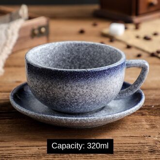 Creatieve Japanse Stijl Keramische Latte Cup Reliëf Koffie Kop En Schotel Set Afternoon Tea Koffie Drinkware Luxe LB530 color6