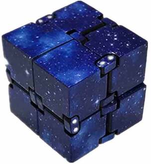 Creatieve Kantoor Infinity Cube Magic Cube Met Deksel Cubic Puzzel Kubus Decompressie Autisme Speelgoed Voor Stress En Angst Relief blauw sterrenhemel lucht