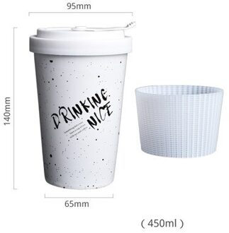 Creatieve Keramiek Mokken Zwart Wit Brief Patroon Siliconen Deksel Melk Koffie Thee Draagbare Kopjes Huishoudelijke Kantoor Drinkware ZM821 wit stijl 1