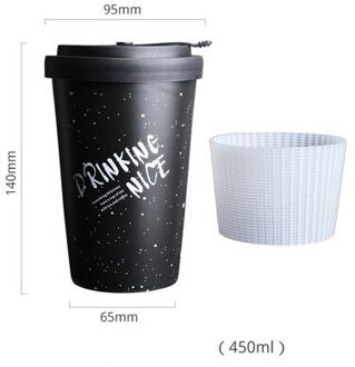 Creatieve Keramiek Mokken Zwart Wit Brief Patroon Siliconen Deksel Melk Koffie Thee Draagbare Kopjes Huishoudelijke Kantoor Drinkware ZM821 zwart stijl 1