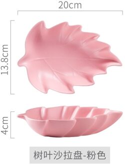 Creatieve Keramische Blad Plaat Thuis Onregelmatige Fruit Slakom Snacks Desserts Snoep Schotel Lade Porselein Servies roze