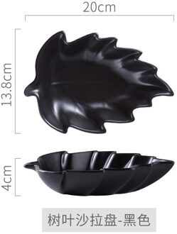 Creatieve Keramische Blad Plaat Thuis Onregelmatige Fruit Slakom Snacks Desserts Snoep Schotel Lade Porselein Servies zwart