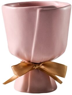 Creatieve Keramische Bloempot Bloemstuk Container Boeket Vorm Woonkamer Bloem Dloral Decoratie Woondecoratie Roze