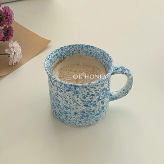Creatieve Keramische Mok Japanse Stijl Eenvoudige Handgemaakte Koffie Grappige Reizen Eco Vriendelijke Mok Tazas De Cafe Keuken Drinkware DB60MK blauw ink dot mok