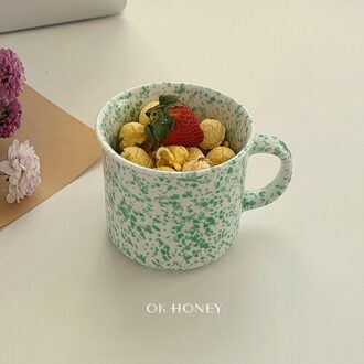 Creatieve Keramische Mok Japanse Stijl Eenvoudige Handgemaakte Koffie Grappige Reizen Eco Vriendelijke Mok Tazas De Cafe Keuken Drinkware DB60MK groen ink mok