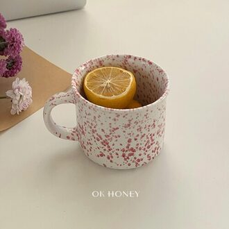 Creatieve Keramische Mok Japanse Stijl Eenvoudige Handgemaakte Koffie Grappige Reizen Eco Vriendelijke Mok Tazas De Cafe Keuken Drinkware DB60MK rood ink mok