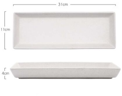 Creatieve Keramische Sushi Plaat Lange Plaat Rechthoekige Plaat Japanse Saury Plaat Koude Groente Sashimi Plaat Plaatsen Commerciële B