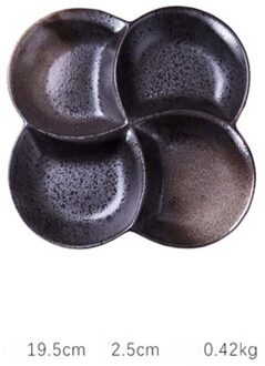 Creatieve Keramische Vier-Compartiment Bowls Divider Platen, Snack Platen, Sushi Platen, Ronde Fruit Kommen, gerechten, Servies