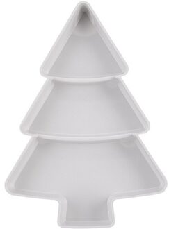 Creatieve Kerstboom Vorm Snoep Snacks Plastic Noten Zaden Droog Fruit Platen Kom Gerechten Ontbijt Lade Thuis Leveringen wit