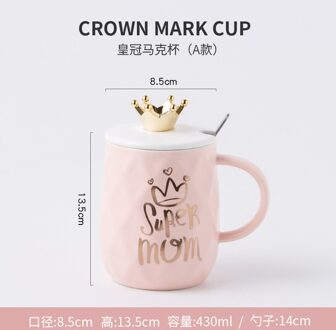 Creatieve Kleine Kroon Cup Nordic Stijl Eenvoudige Roze Koffer Mok Koffie Cup Keramische Mok Water Melk Ontbijt Kopjes Mokken Meisje Supermom