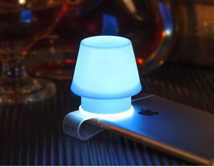Creatieve Kleine Tafellamp Siliconen Mobiele Telefoon Beugel Nachtlampje Lampenkap multifunctionele Bladwijzer Slaapkamer Bed LED Blauw