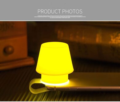 Creatieve Kleine Tafellamp Siliconen Mobiele Telefoon Beugel Nachtlampje Lampenkap multifunctionele Bladwijzer Slaapkamer Bed LED geel