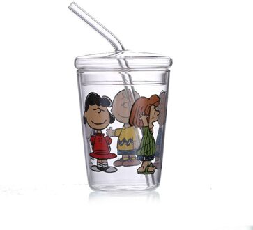 Creatieve Kleine Verse Aardbei Glas Met Deksel Ontbijt Melk Cup Meisje Hart Transparante Binnenlandse Water Cup Stro Cup Fles Like money