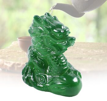 Creatieve Kleur Veranderende Draak Thee Huisdier Hars Simulatie Craft Kung Fu Thee Lade Ornament Home Decor Thee Accessoires (Groen)