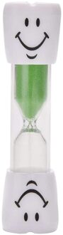 Creatieve Lachend Gezicht Zandloper Zand Klok Voor Koken Kids Tanden Poetsen Timer Teller Kinderen Leuke Desktop Ornamenten groen