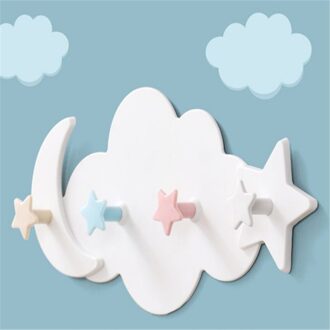 Creatieve Leuke Star Moon Cloud Shape Nail-Gratis Muur Kleren Haken Kinderkamer Decoratieve Sleutel Opknoping Hanger Keuken Storage haak