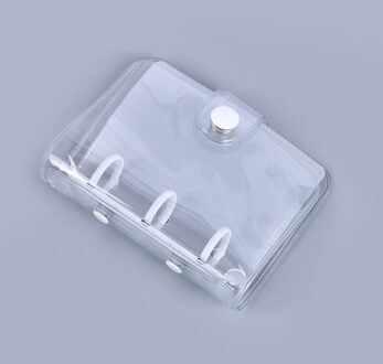 Creatieve Leuke Transparante 3 Ring Mini Losbladige Hand Boek Student Draagbare Notebook Ringband Kawaii Schoolbenodigdheden wit