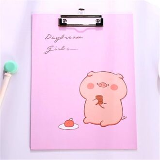 Creatieve Leuke Varken A4 Bestandsmap Studenten Board Clip School Test Paperclip Kantoor Bestand Levert Pad Plaat Schrijfbord Drink thee