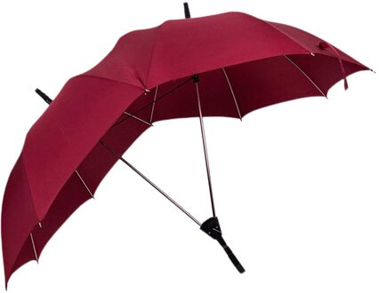 Creatieve Liefhebbers Paraplu Dubbele Pole Dubbele Top Een Stuk Zelfopenend Paraplu Anti-Uv Regen Winddicht Paar 'S Paraplu rood