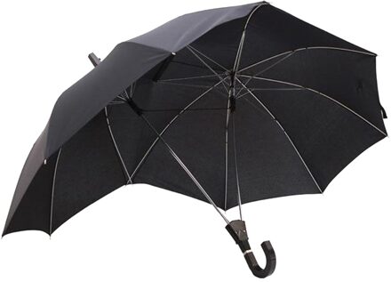 Creatieve Liefhebbers Paraplu Dubbele Pole Dubbele Top Een Stuk Zelfopenend Paraplu Anti-Uv Regen Winddicht Paar 'S Paraplu zwart