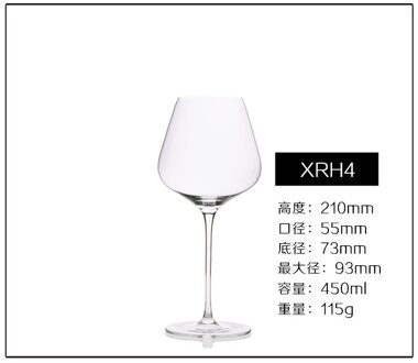Creatieve Loodvrij Kristal Rode Wijn Glas Burgundian Stijl Hoge Transparante Hoge Glas XRH4