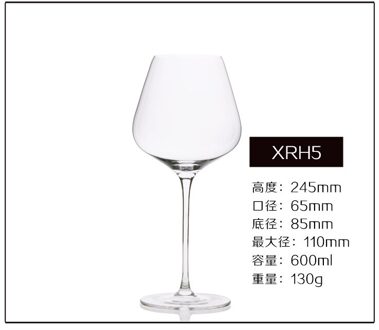 Creatieve Loodvrij Kristal Rode Wijn Glas Burgundian Stijl Hoge Transparante Hoge Glas XRH5