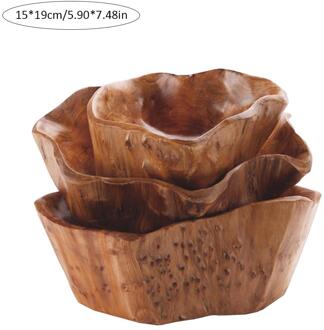 Creatieve Massief Houten Kom Grote Gedroogd Fruit Plaat Multi-Grain Snoep Schotel Raster Hout Wortel Carving Lade Mengkom keuken