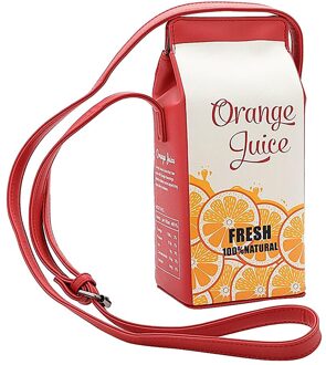 Creatieve Melk Doos Vormige Schoudertassen Vrouwen Mini Telefoon Portemonnee Zakken Kleine Pu Leer Vrouwelijke Crossbody Handtas # T30 rood