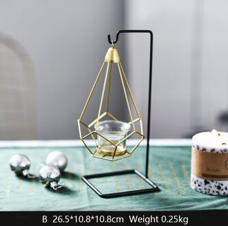 Creatieve Metalen Opknoping Kaars Houder Wijn Kast Decoratieve Kandelaar Iron Kaars Stand Scandinavische Stijl Home Decoratie Ambachten stijl B