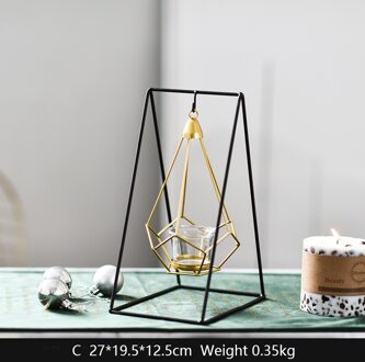 Creatieve Metalen Opknoping Kaars Houder Wijn Kast Decoratieve Kandelaar Iron Kaars Stand Scandinavische Stijl Home Decoratie Ambachten stijl C