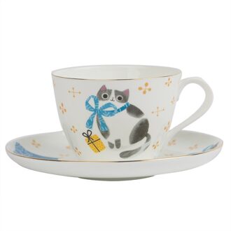 Creatieve Moderne Koffiekoppen Porselein Leuke Bone China Thee Koffiekoppen Witte Geschenkdoos Tazas Cafe Keuken Eetkamer bar EB50BD