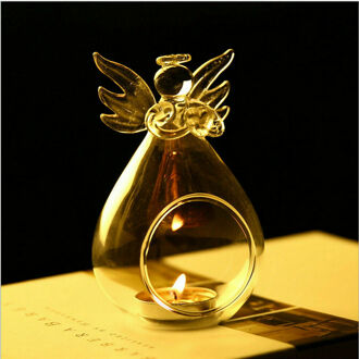 Creatieve Mooie Engel Glas Kristal Opknoping Thee Lamp Kaars Houder Familie Kamer Partij Decoratie Kaars Houder Opslag