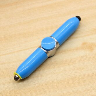 Creatieve Multifunctionele Balpen Touch/Draaien/Led 3 In 1 Grappig Speelgoed Balpennen Business Kantoor Decompressie Student blauw
