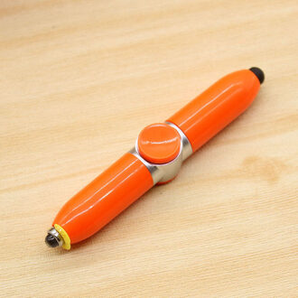 Creatieve Multifunctionele Balpen Touch/Draaien/Led 3 In 1 Grappig Speelgoed Balpennen Business Kantoor Decompressie Student oranje