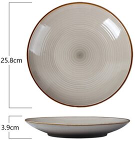 Creatieve Nordic Keramische Westerse Steak Plaat Ontbijt Plaat Eenvoudige Schroefdraad Huishoudelijke Servies Netto Rode Salade Plaat