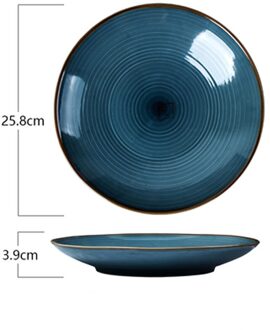 Creatieve Nordic Keramische Westerse Steak Plaat Ontbijt Plaat Eenvoudige Schroefdraad Huishoudelijke Servies Netto Rode Salade Plaat