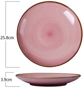 Creatieve Nordic Keramische Westerse Steak Plaat Ontbijt Plaat Eenvoudige Schroefdraad Huishoudelijke Servies Netto Rode Salade Plaat