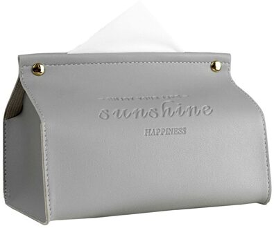 Creatieve Nordic Pvc Tissue Doos Auto Lade Doos Thuis Woonkamer Slaapkamer Badkamer Papier Servetten Snap Decoratie Minimalistische grijs