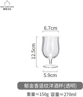 Creatieve Nordic Verticale Patroon Wijn Cup Huishoudelijke Beker Champagne Cup Buitenlandse Wijn Beker Kristallen Beker Wijn Bril 3