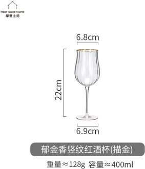 Creatieve Nordic Verticale Patroon Wijn Cup Huishoudelijke Beker Champagne Cup Buitenlandse Wijn Beker Kristallen Beker Wijn Bril 6